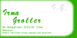 irma groller business card